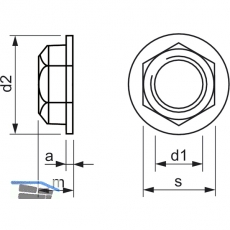 DIN6331/10 M12 verzinkt Sechskant-Flachbundmutter 1.5 d