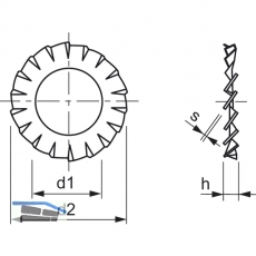 DIN 6798A M 3 Edelstahl A4 Fcherscheibe aussengezahnt