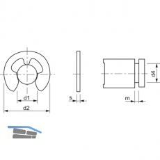 DIN6799 6.0 Federstahl phosphatiert Sicherungsscheibe fr Wellen