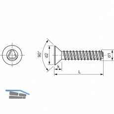 DIN7500ME (MT) M 6x16 Torx 30 verzinkt gewindefurchende Senkschr.