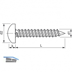 DIN7981C 4.2x 32 PH-Kreuzschlitz verzinkt Linsen-Blechschraube ~ISO7049