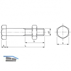 DIN7990 4.6 M16x 55 feuerverzinkt Stahlbauschraube mit Mutter