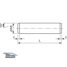 ISO2338 Toleranzfeld h8 2.0x 6 Edelstahl 1.4305 Zylinderstift