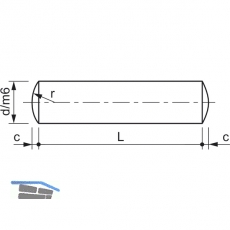 DIN 7-Toleranzfeld m6 4x 40 blank Zylinderstift ungehrtet, gedreht