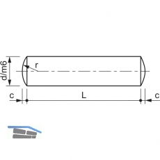 DIN 7-Toleranzfeld m6 4x 30 blank Zylinderstift ungehrtet, gedreht