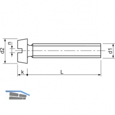 ~ISO1207 M 4x 16 Messing blank Zylinderschraube mit Schlitz (DIN 84A)