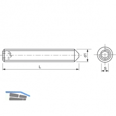 ISO4027 45H M 8x 10 verzinkt Gewindestift mit Spitze Innensechskant (DIN 914)