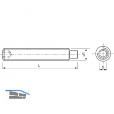 ISO4028 45H M 6x 25 blank Gewindestift mit Zapfen und Innensechskant (DIN 915)
