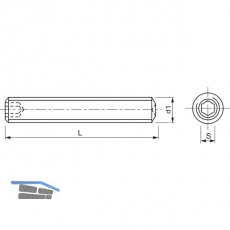 ISO4029/DIN916 45H M 6x 10 blank Gewindestift mit Ringschneide und Innensechskt.