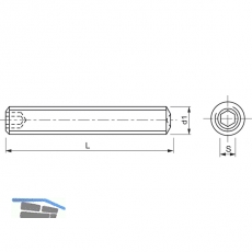 ISO4029/DIN916 45H M 4x 10 verzinkt Gewindestift mit Ringschneide und ISK