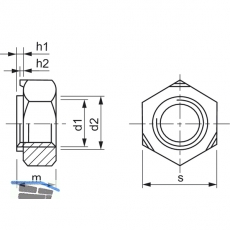 DIN 929 M10 blank Sechskant-Schweimutter