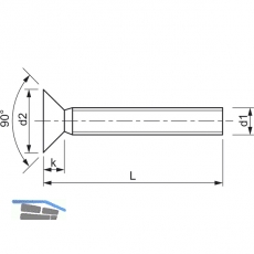 ~ISO7046-1 4.8 M 4x 90 Phillips Kreuzschlitz verzinkt Senkschraube (DIN 965A)