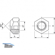 ISO7042/ 8 M24 verzinkt Sicherungsmutter Ganzmetall