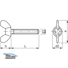 ~DIN 316 M10x 16 Edelstahl A2 Flgelschraube amerikanische Form