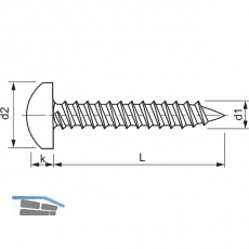 DIN7981C 4.2x 19 Torx20 Edelstahl A2 Linsen-Blechschraube ~ISO14585