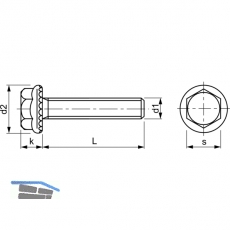 Sechskant-Flanschschraube KL100 M 5 x 16 verzinkt