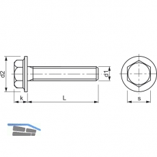 ECO-FIX 4.8 M 6x 16 verzinkt Sechskantschraube mit Flansch fr den Apparatebau