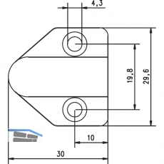 Kabelbergang 10318 fr Kabel bis 7 mm, 300 mm, Konsole grau, Messing vernickelt
