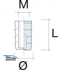 Einschlagmuffe M6; 8,5 x 10,2 mm; Kunststoff