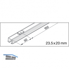 EKU CLIPO 26/36 Laufschiene mit Drehriegel, 2,5 m