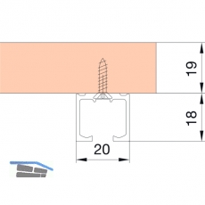 EKU CLIPO 26/36 Laufschiene gelocht zum Aufschrauben, 2,5 m