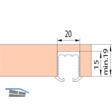 EKU CLIPO 26/36 Laufschiene zum Kleben, 2,5 m
