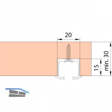 EKU CLIPO 26/36 Laufschiene gelocht zum Schrauben, 2,5 m