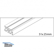 EKU REGAL C 26 Doppel - Lauf-/Fhrungsschiene, 2500 mm, Aluminium eloxiert