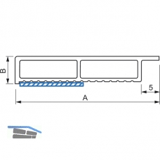 Hohlkammerleiste 50/7 mit selbstklebender Folie Wei 6000mm