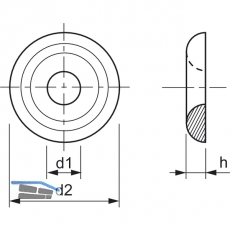 Fassonscheibe 6.0x20 Eisen vernickelt fr Senkschrauben