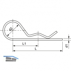 Federstecker einfach 2x 50 Edelstahl A2 ~DIN11024