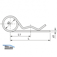 Federstecker doppelt 4x 78 Federstahl verzinkt