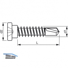 SFS Tragehilfe Schraube mit Bohrspitze 6x20 - Stahl verzinkt-blau