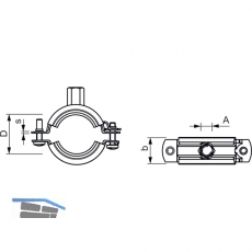 FISCHER FRS Spannbereich 121-128 mm M8/M10 Gelenkrohrschelle zweiteilig
