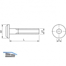 Zylinderkopfschraube M6x 70 Gte 4.8 verzinkt mit Innensechskant SW 4