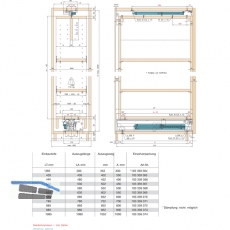 EKU-FORTE Schrankauszug Lnge 780 mm, Tiefe 785 mm, KB lichtgrau RAL 7035