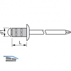 GESIPA Poly Grip Mehrbereichsniete Flachrundkopf 4.0x17 Aluminium mit A2-Dorn