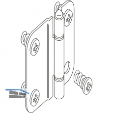 HAWA Multifold 30/W Mittelscharnier, Stahl matt vernickelt