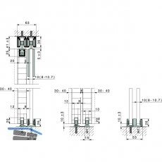 HAWA-Ordena 70/P - 70/F Beschlgegrt. Holztrechts, 600 x 2600 mm