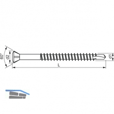 Holzbohrschraube 3.2x 40 Torx 10 Edelstahl gehrtet mit Zierkopf