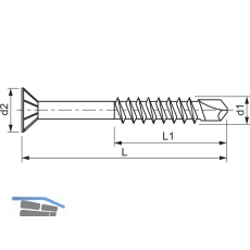 Holzbohrschraube Senkkopf 4.0x 70 Teilgewinde Torx 20 verzinkt