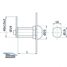 Blechmontagezylinder 19 mm gleichsperrend, Messing verchromt