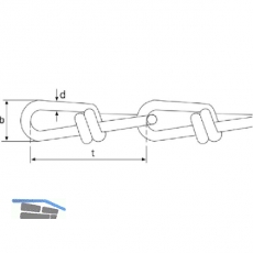 Knotenkette verzinkt DIN 5686 Bild 25  2,2 mm Nutzlast 35 kg