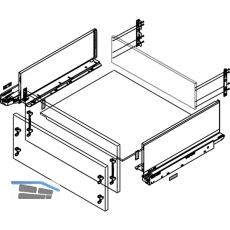 BLUM LEGRABOX pure SET H C, TIP-ON, 70kg, NL 450, Oriongrau