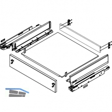 BLUM LEGRABOX pure SET H M, TIP-ON, 70kg, NL 450, INOX