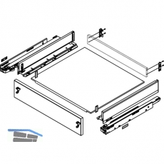 BLUM LEGRABOX pure SET H M, TIP-ON, 70kg, NL 650, INOX