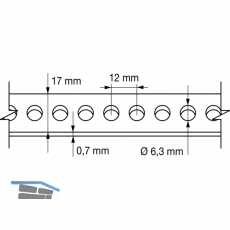 Lochband 17mm verzinkt 10 Meter auf einer Rolle in Plastikbox
