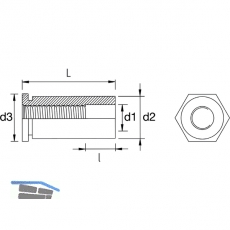 MARKTECH Einpressbuchse M3x 6 Grosskopf verzinkt off