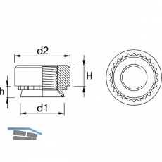 MARKTECH Einpressmutter M 3-2 Stahl verzinkt