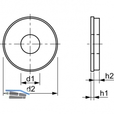 Dichtscheibe 8.4x22 Edelstahl A2/ EPDM